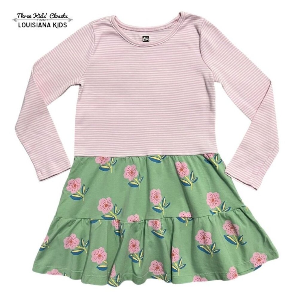 Tea Collection 5Y Tossed Sakura Blossom Tiered Twirl Dress